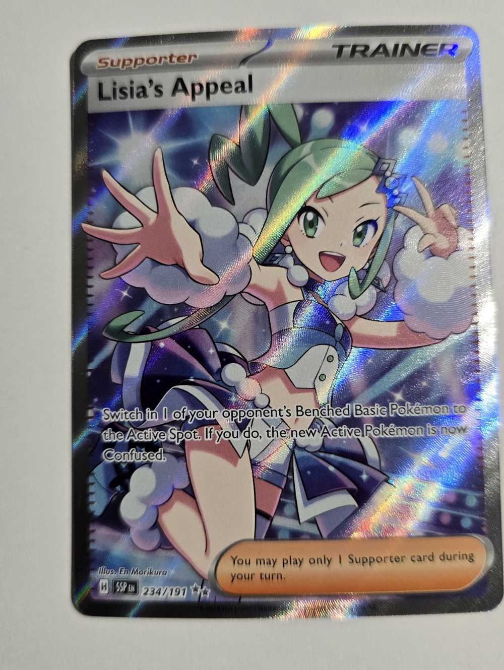Pokemon Lisia's Appeal 234/191 Surging Sparks Ultra Rare Full Art Supporter